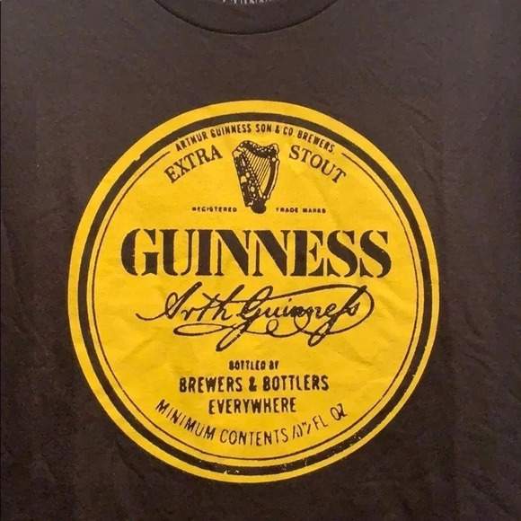 GUINNESS Beer T Shirt Arth Guinness Signature Black Tee Size Men’s Large New - Picture 3 of 6